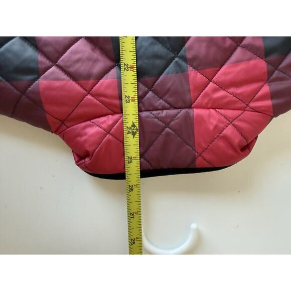 Talbots Puffer Jacket Women's Womens s Red Tartan Plaid Full Zip Snap Up Preppy - Picture 9 of 9